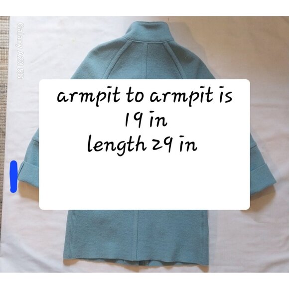 Talbots Petites Womens Blue Wool Blend Coat P With Italian Fabric Outside  Cold - Picture 3 of 8